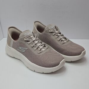 Skechers GOwalk Breathable Mesh Slip-On Sneakers - Taupe 6.5